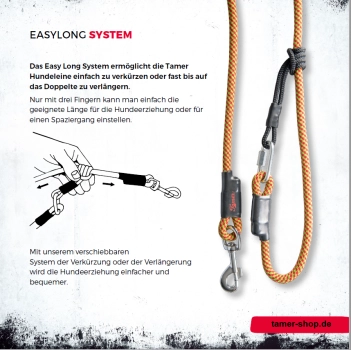 EASYLONG Hundeleine - M - 2m - schwarz